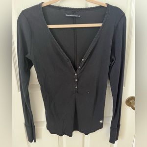 A&F faded black henley